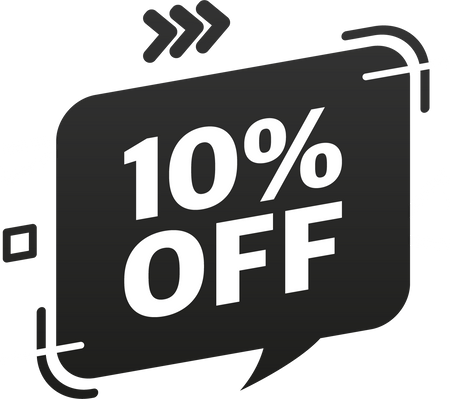 Trendy flat advertising with 10 percent discount flat badge